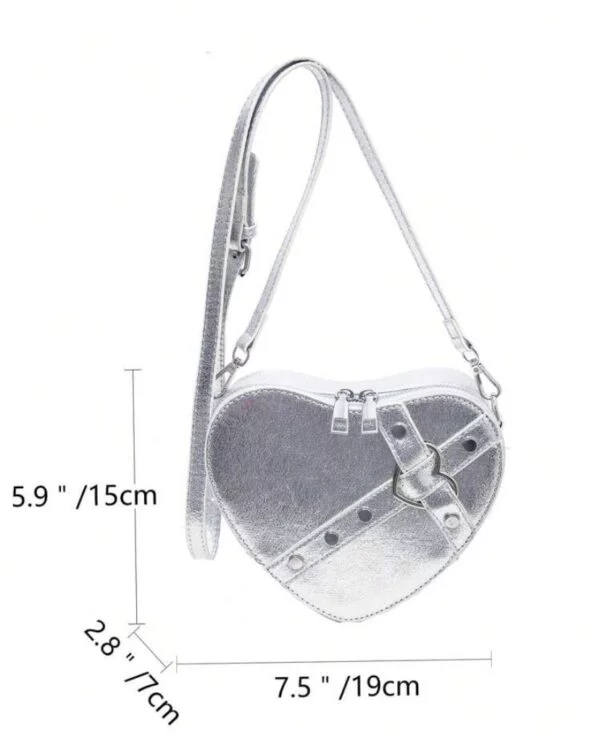 BOLSO CORAZÓN PLATEADO